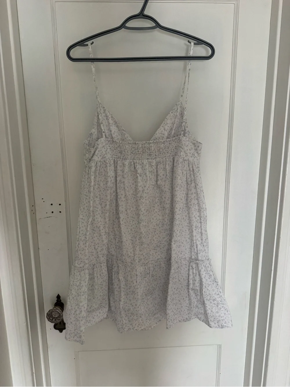 Aritzia White Mini Floral V-Neck Sundress - Picture 3 of 3